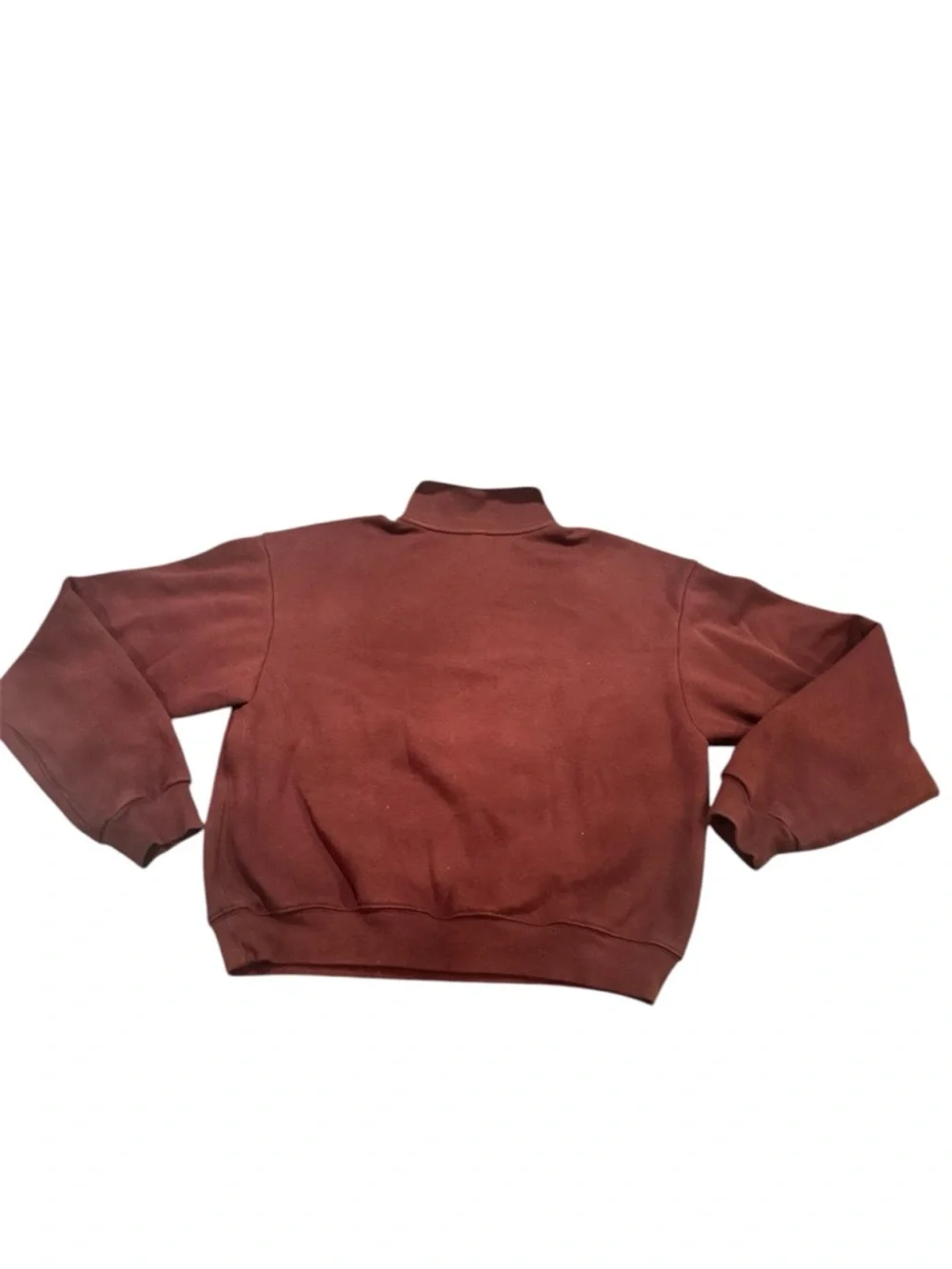 SKIMS Half-Zip Pullover Fleece In Oxford Blood Burgundy Red Size Small EUC - Picture 5 of 5